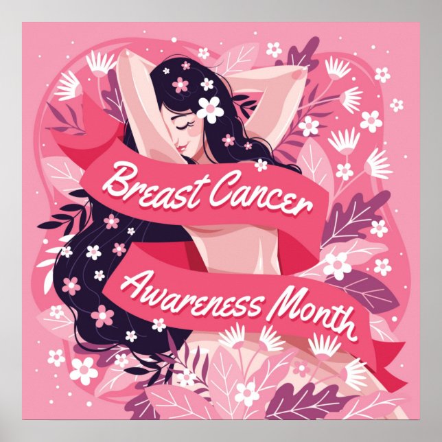 Póster Mes de Conciencia sobre el Cáncer de Mama (Frente)