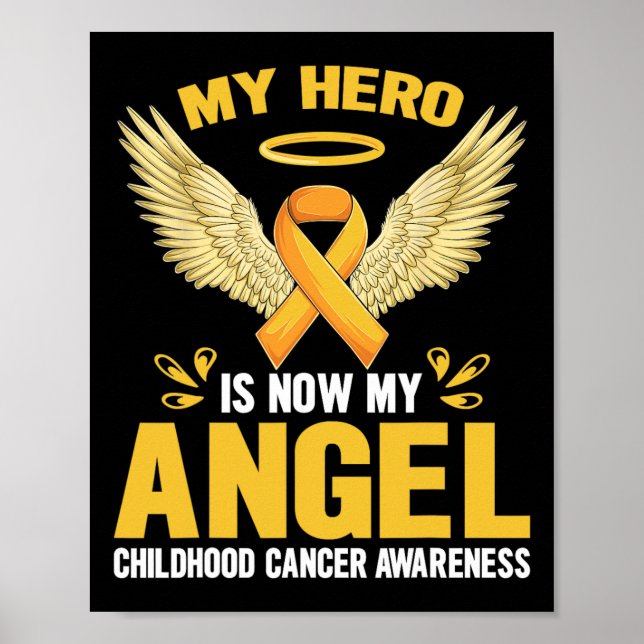 Póster Mes de Conciencia sobre el Cáncer Infantil Mi Héro (Frente)