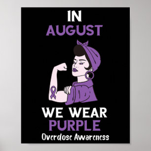 Póster Mes de Conciencia sobre Sobredosis en Agosto Cinta