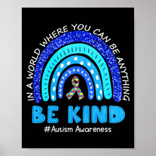Póster Mes de Concientización sobre el Autismo Apoya Sé A