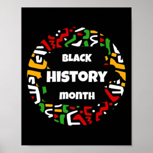 Póster Mes de historia negra con bandera de mapa africano
