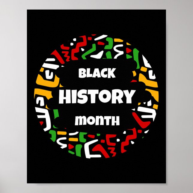 Póster Mes de historia negra con bandera de mapa africano (Frente)