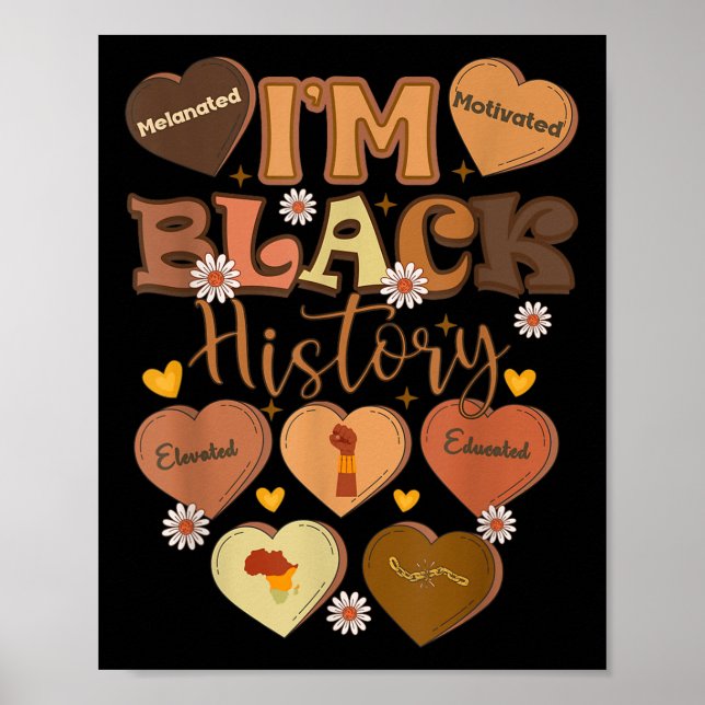 Póster Mes de historia negra motivada y educada (Frente)
