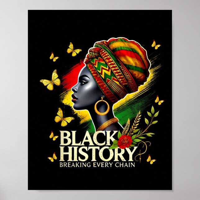 Póster Mes de historia negra mujeres historia negra rompi (Frente)