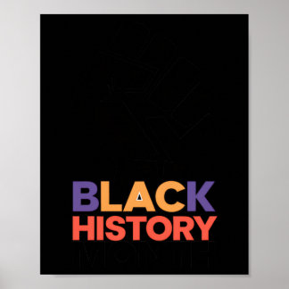 Póster Mes de historia negra Pegatina de puño de energía