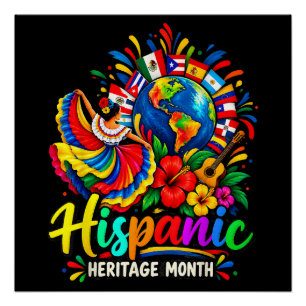 Póster Mes de la Herencia Hispana de Todos los Países