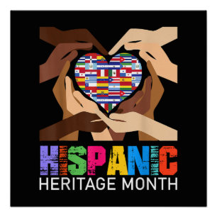 Póster Mes de la Herencia Hispana Manos Corazón