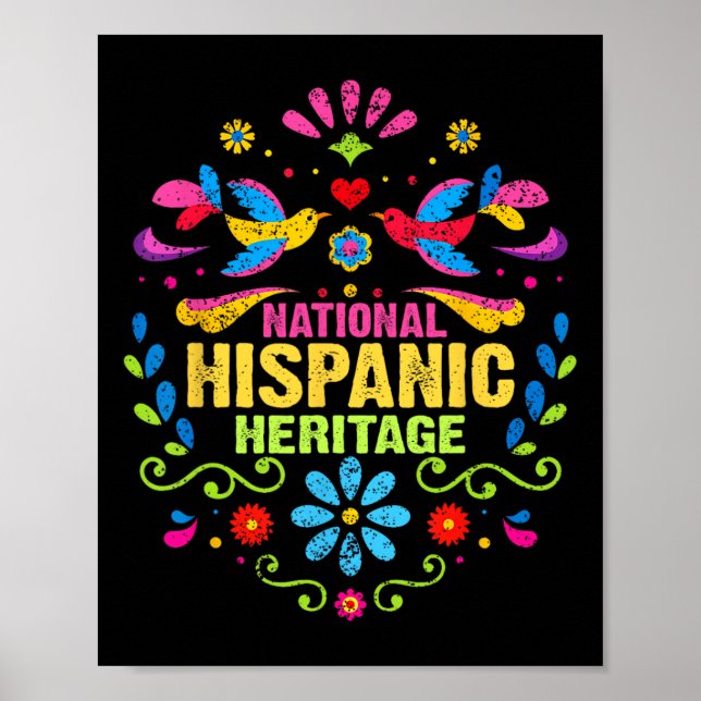 Póster Mes de la Herencia Hispana Todos los Países Manos  (Frente)