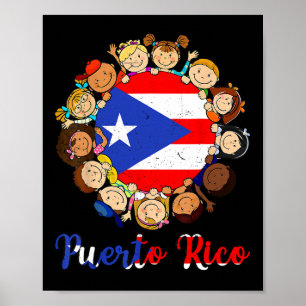 Póster Mes de la herencia hispánica Puerto Rico Niños Chi