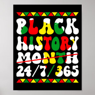 Póster Mes de la Historia Afroamericana Afro Melanina Muj