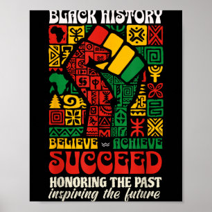 Póster Mes de la Historia Negra Africano Cree Logra Triun
