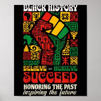 Póster Mes de la Historia Negra Africano Cree Logra Triun