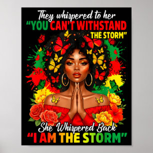 Póster Mes de la Historia Negra Chica Africana Mujer Afro