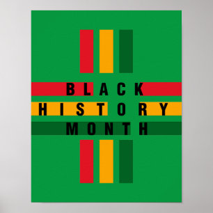 Póster Mes de la historia negra Colores de la bandera afr