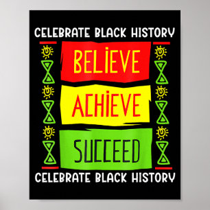 Póster Mes de la Historia Negra Cree Logra Triunfa África