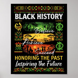 Póster Mes de la Historia Negra Cree Logra Triunfa África