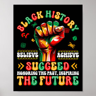 Póster Mes de la Historia Negra Cree Logra Triunfa África