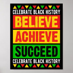 Póster Mes de la Historia Negra Cree Logra Triunfa África