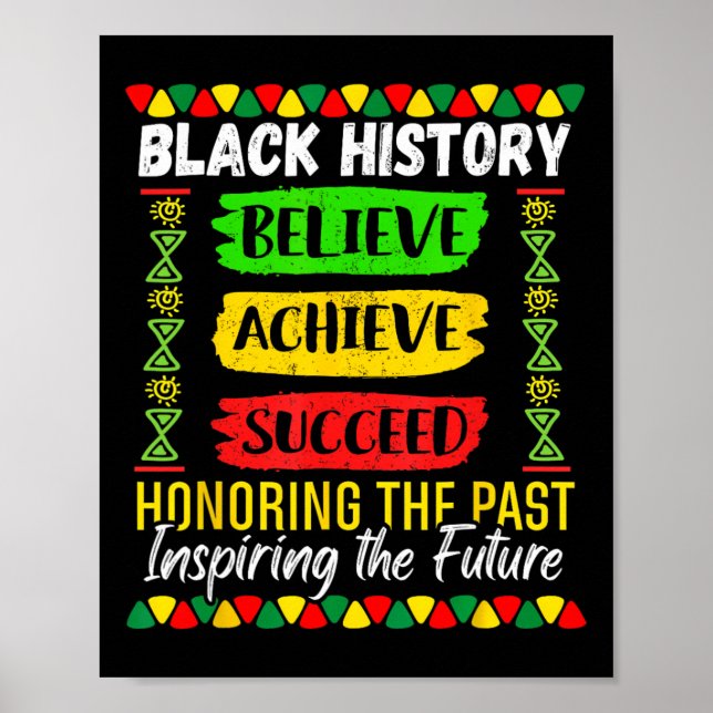 Póster Mes de la Historia Negra Cree Logra Triunfa Melani (Frente)