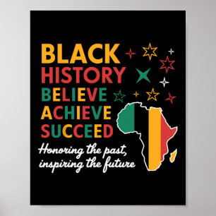 Póster Mes de la Historia Negra Cree Logra Triunfa Melani