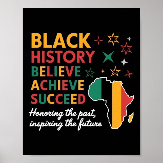 Póster Mes de la Historia Negra Cree Logra Triunfa Melani (Frente)