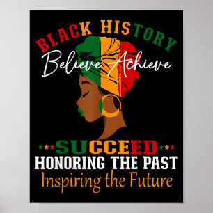 Póster Mes de la historia negra creer lograr tener éxito