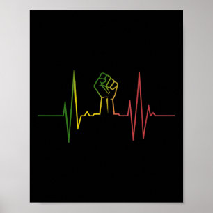 Póster Mes de la historia negra del puño del corazón Amér