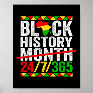 Póster Mes de la historia negra del puño del corazón Amér