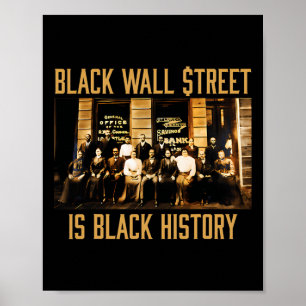Póster Mes de la Historia Negra Divertido Wall Street Afr