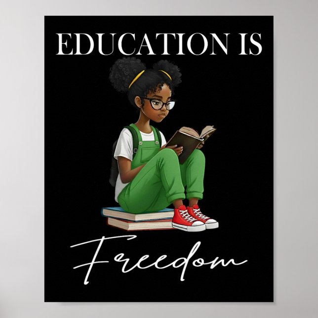 Póster Mes de la Historia Negra Educación Es Libertad Lib (Frente)