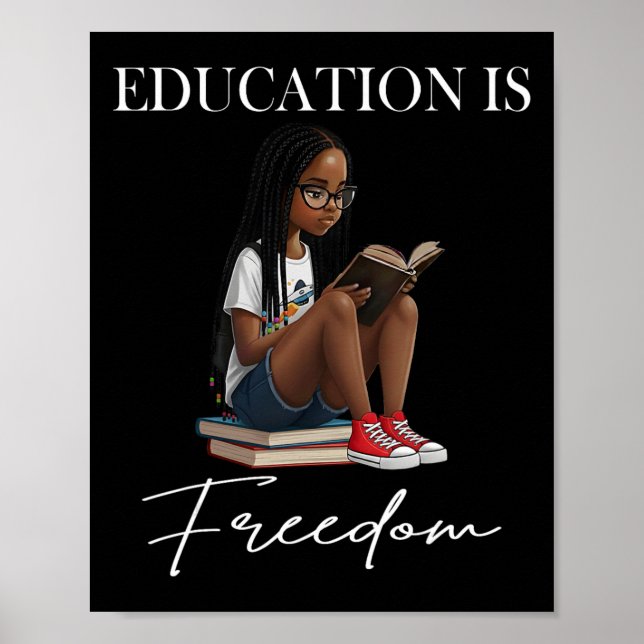 Póster Mes de la Historia Negra Educación Es Libertad Lib (Frente)