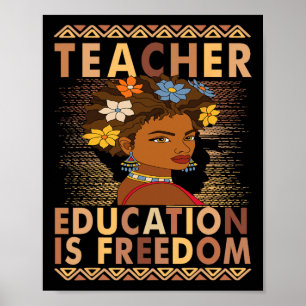 Póster Mes de la Historia Negra Educación Es Libertad Té