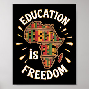 Póster Mes de la Historia Negra Educación Libertad Afroam