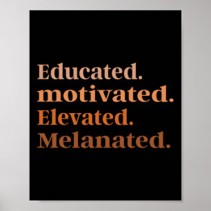 Póster Mes de la Historia Negra Educado Motivado Elevado