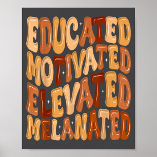 Póster Mes de la Historia Negra Educado Motivado Elevado
