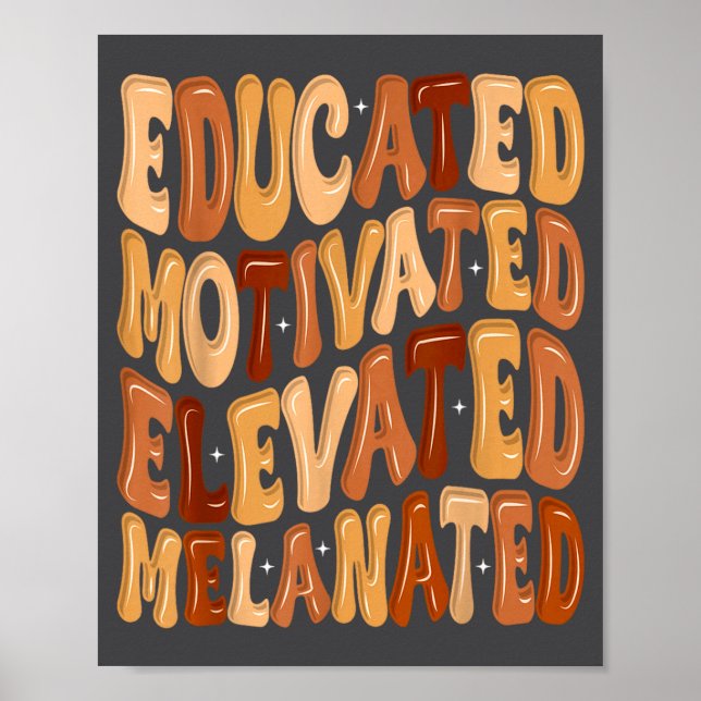 Póster Mes de la Historia Negra Educado Motivado Elevado  (Frente)