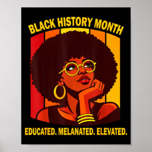 Póster Mes de la historia negra educó melanado elevado