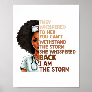 Póster Mes de la Historia Negra Enfermera Orgullosa Negra