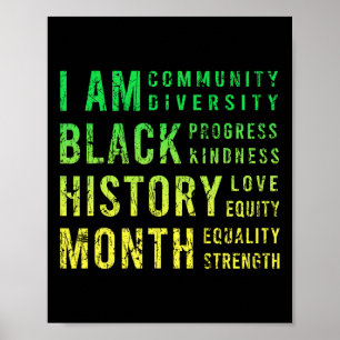 Póster Mes de la Historia Negra Igualdad Diversidad Inspi
