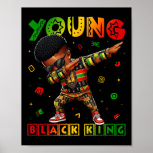 Póster Mes de la Historia Negra Joven Rey Negro Orgullo A