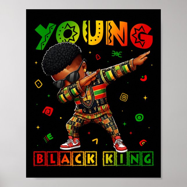 Póster Mes de la Historia Negra Joven Rey Negro Orgullo A (Frente)