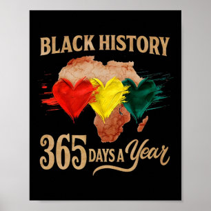 Póster Mes de la Historia Negra Mapa de 365 Días Afro Ame
