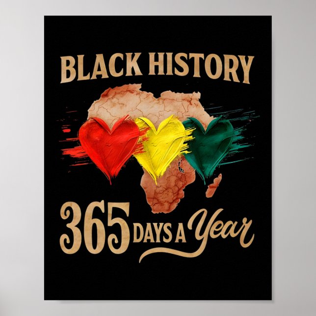 Póster Mes de la Historia Negra Mapa de 365 Días Afro Ame (Frente)