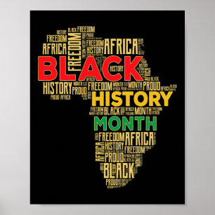 Póster Mes de la Historia Negra Mapa de África