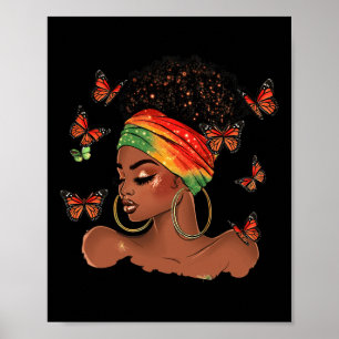 Póster Mes de la Historia Negra Mariposa Afroamericana Ju