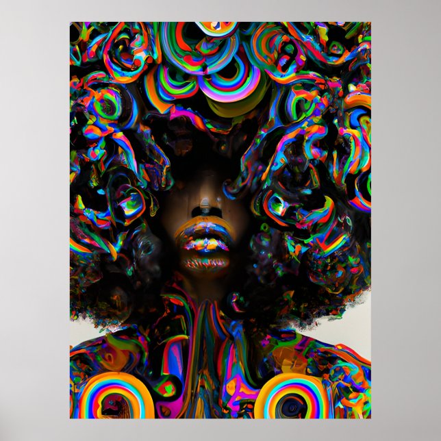 Póster Mes de la Historia Negra Melanin Chica Magic Queen (Frente)