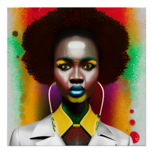 Póster Mes de la historia negra Melanin Mujeres Chicas ne