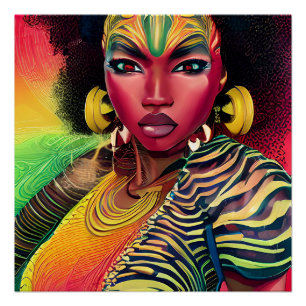 Póster Mes de la historia negra Melanin Mujeres Chicas ne