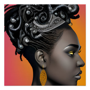 Póster Mes de la historia negra Melanin Mujeres Chicas ne