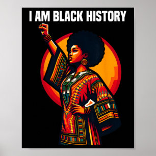 Póster Mes de la Historia Negra Ohene soy americano afro